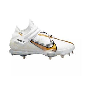 Nike Force Zoom Trout 7 White Gold Metal Baseball Cleats